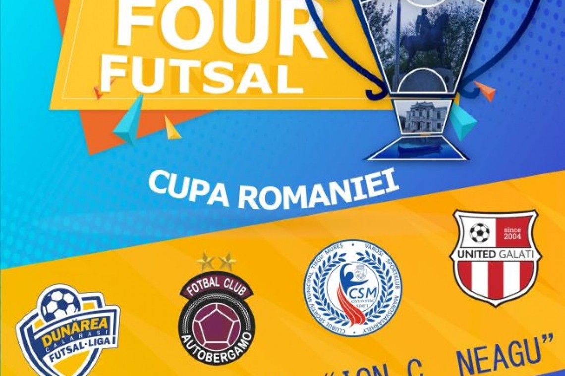 Dunărea Călărași - United Galați, finala Cupei României la futsal, astăzi, începând cu ora 18.00