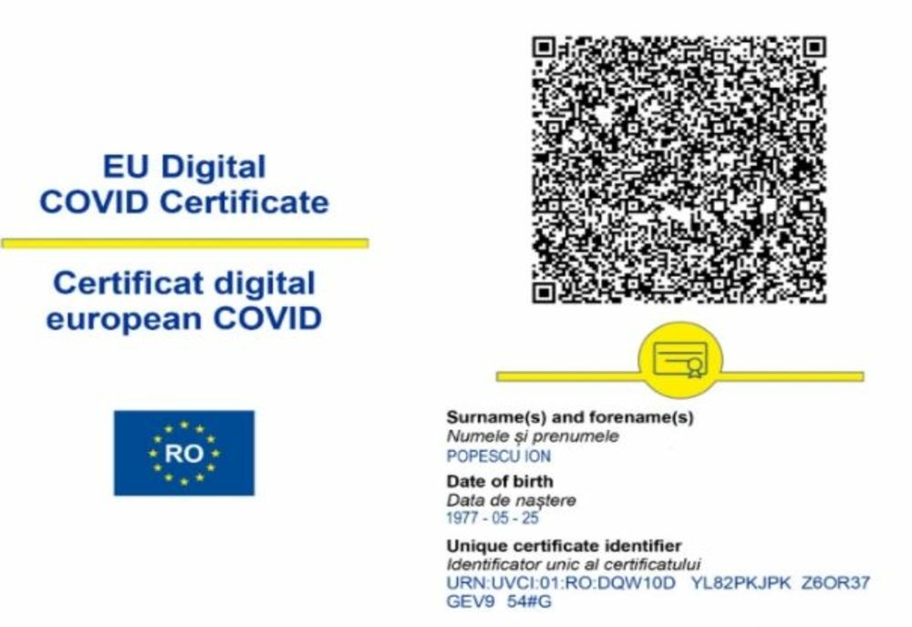 Certificatul verde intră în vigoare de astăzi. Unde se aplică și în ce condiții