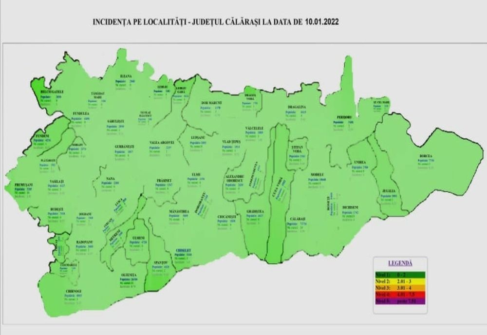 Noile cazuri de COVID-19  în județul Călărași. Situația pe localități