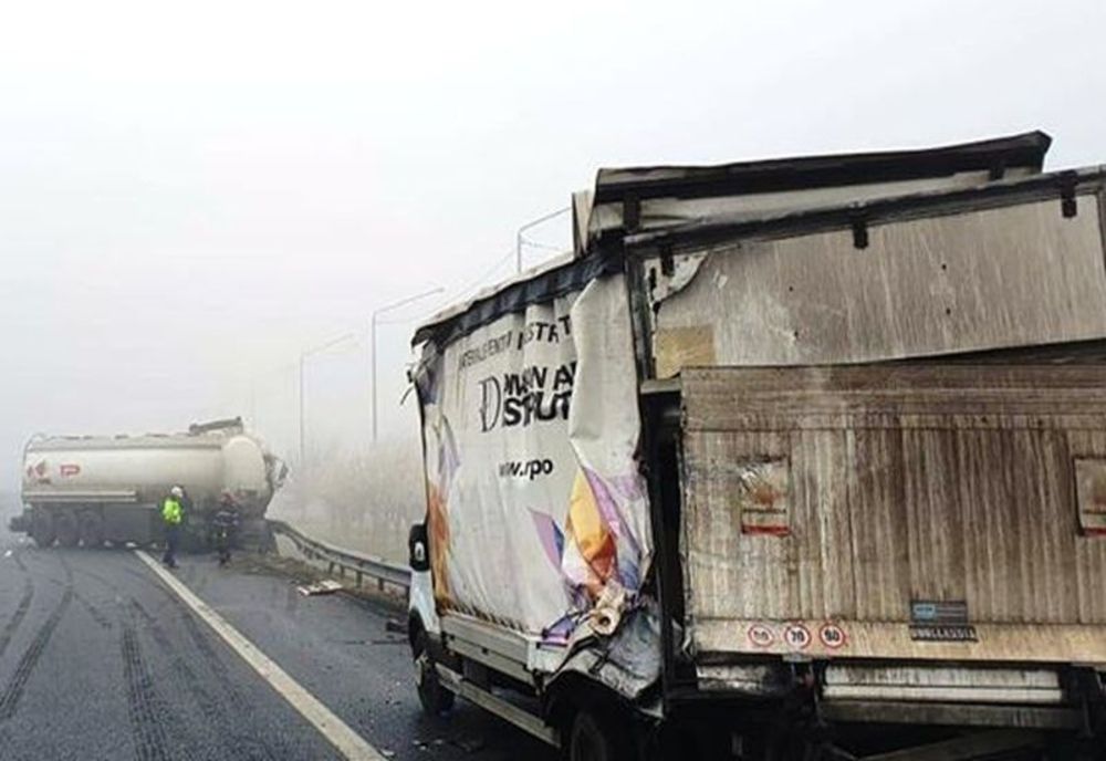 Un TIR și o autoutilitară au produs un accident soldat cu rănirea unei persoane