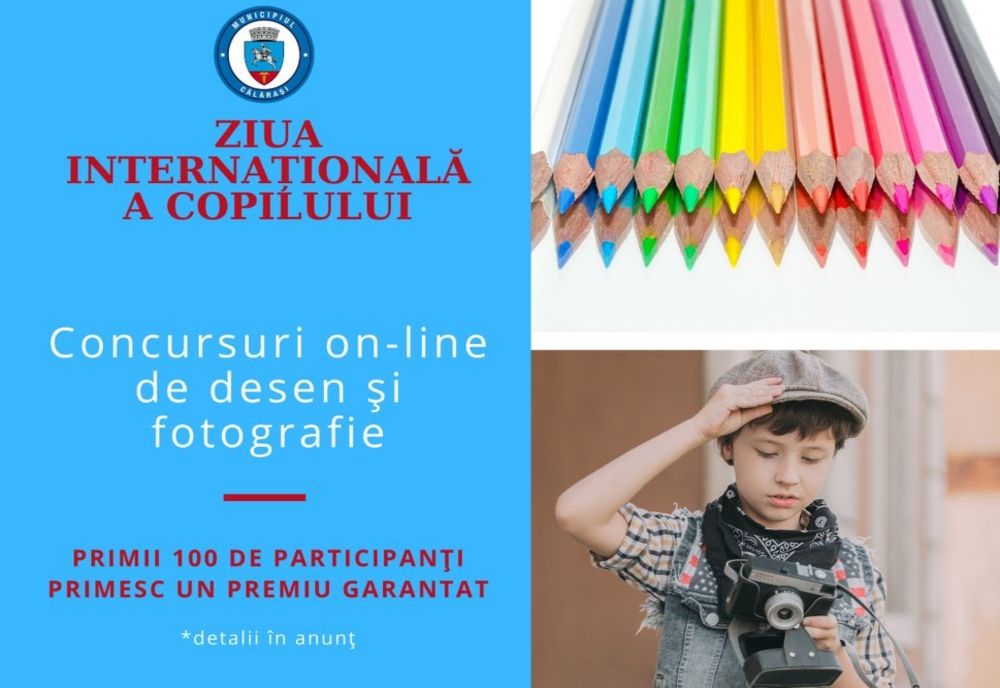 Primăria Călărași organizează concursuri online cu ocazia Zilei Internaționale a Copilului