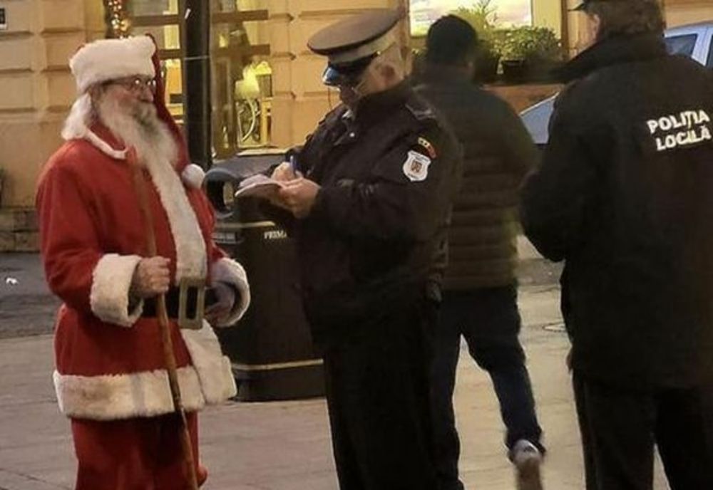 Moș Crăciun, avertizat de polițiștii locali! S-a întâmplat la Sibiu!