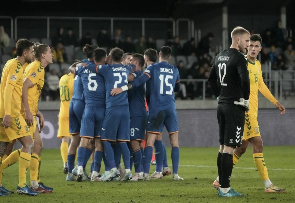 FOTBAL: VICTORIE LA LIMITĂ PENTRU ROMÂNIA ÎN LIGA NAŢIUNILOR, 2-1 CU LITUANIA ÎN DEPLASARE